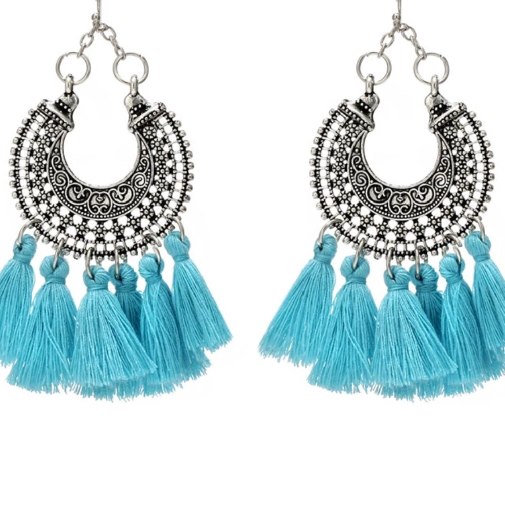 Statement Tassel Earrings - Picture 2 of 4